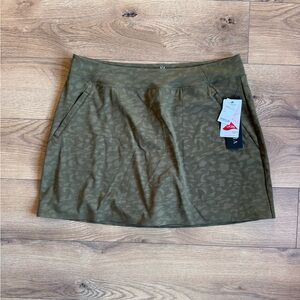 Olive Green Printed Skort